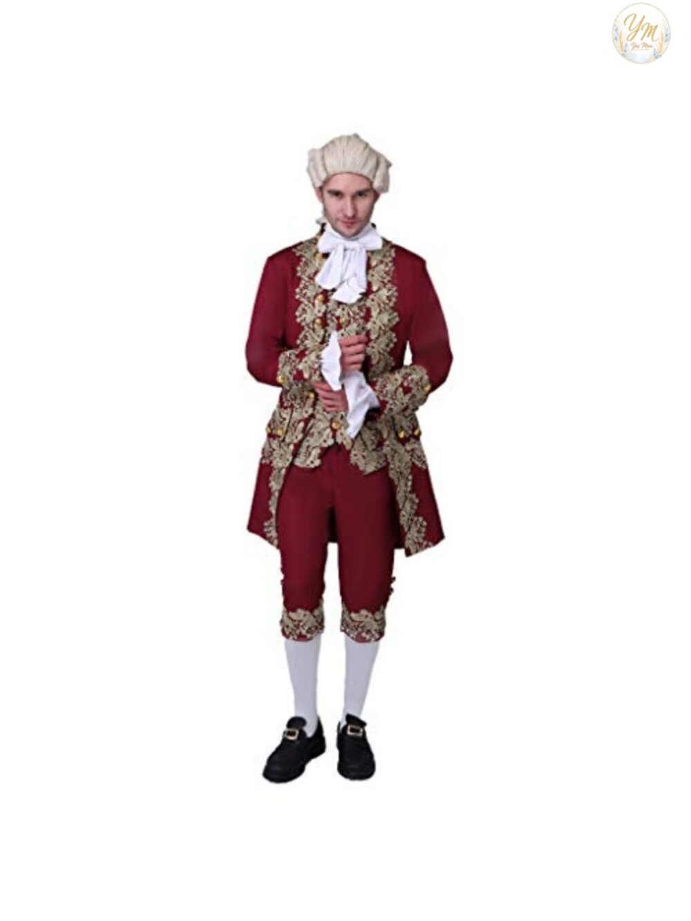 Men's 18th Century Colonial Court Suit Costume with Jacket Vest Pants